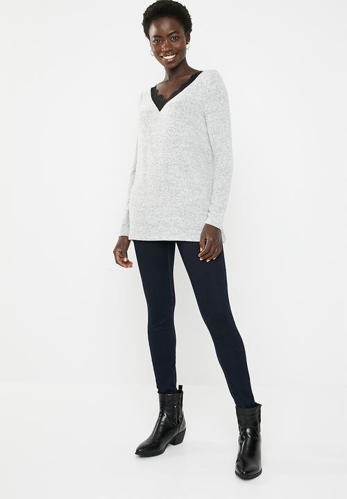 Vero Moda - Gigi lace sweater - grey
