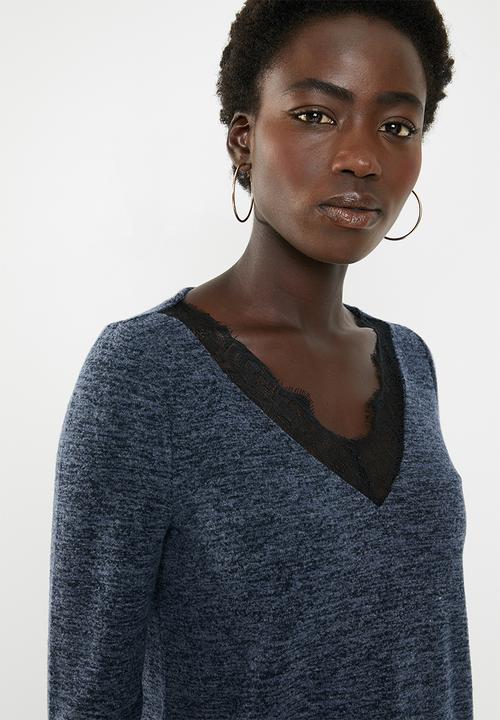 Vero Moda - Gigi lace sweater - navy