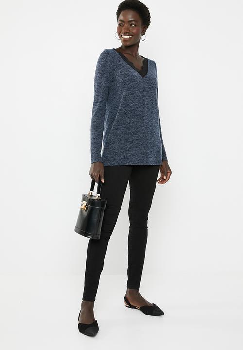 Vero Moda - Gigi lace sweater - navy
