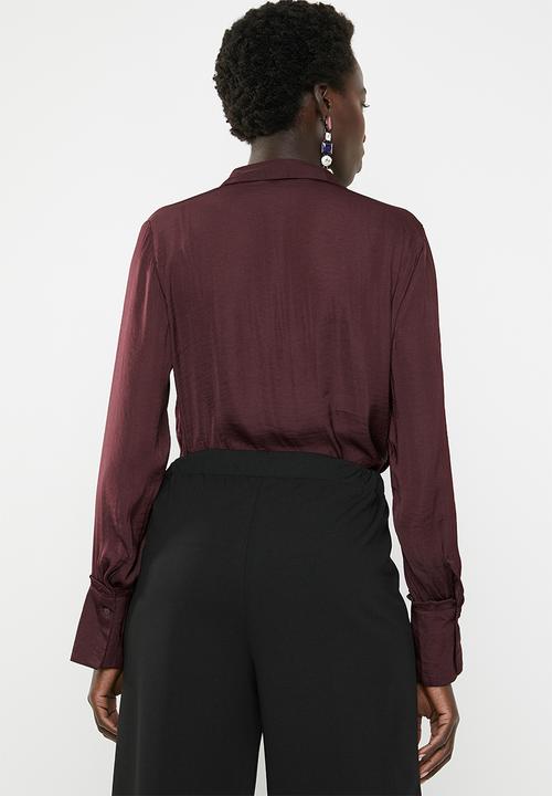 Vero Moda - Sandra long sleeve shirt - burgundy