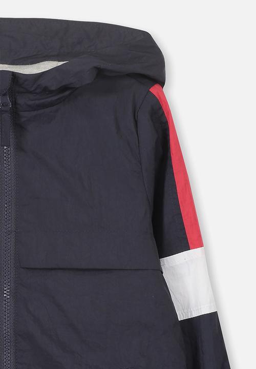 Cotton On - Houston spray jacket - navy & red splice
