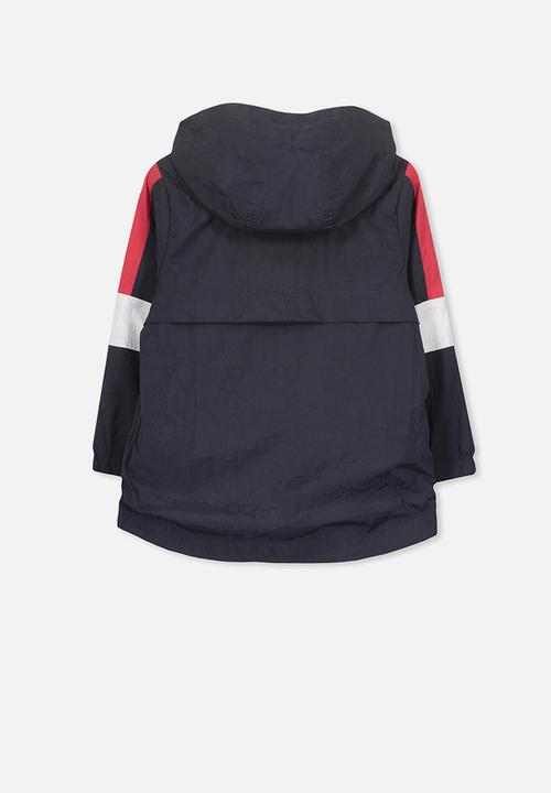 Cotton On - Houston spray jacket - navy & red splice