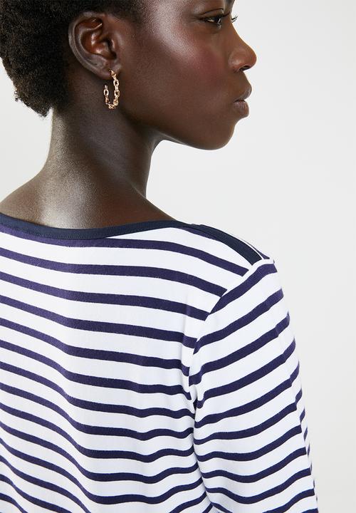 POLO - Kendall striped tee - navy & white