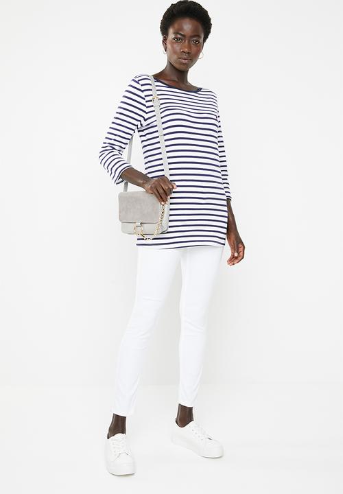 POLO - Kendall striped tee - navy & white