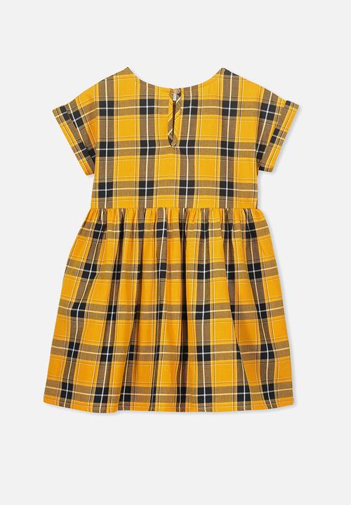 Cotton On - Malia short sleeve dress - yellow