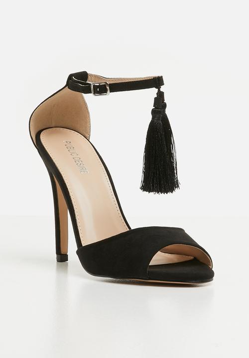 Public Desire - History barely there heel - black 