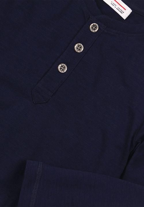 MINOTI - Slub henley top - navy