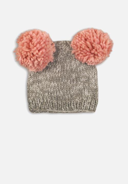 MINOTI - Knitted hat - grey & pink