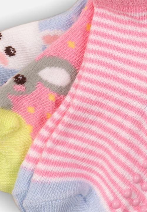 MINOTI - 3 pack character ankle socks - pink & blue
