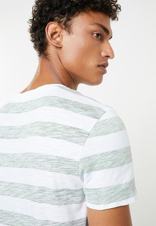 STYLE REPUBLIC - Casual stripe T-shirt - white & khaki