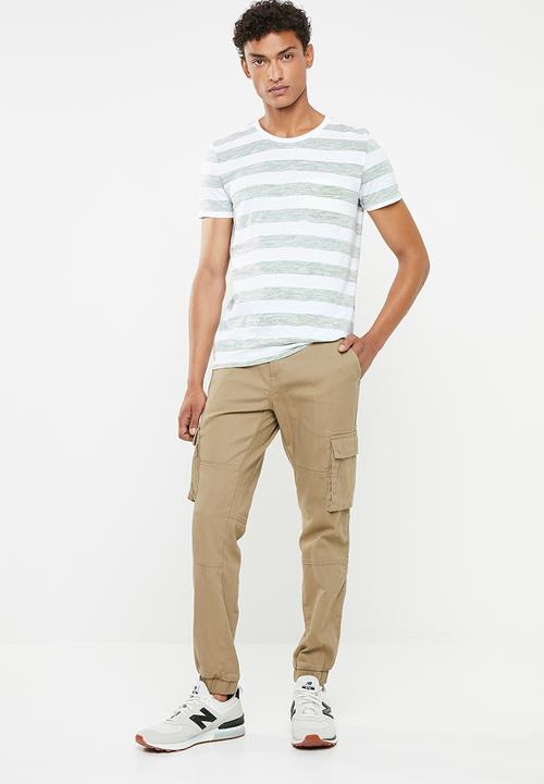 STYLE REPUBLIC - Casual stripe T-shirt - white & khaki