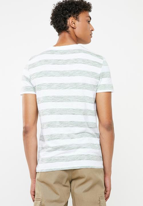 STYLE REPUBLIC - Casual stripe T-shirt - white & khaki