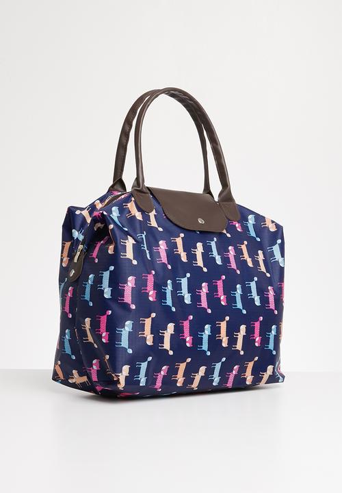 STYLE REPUBLIC - Fox print weekender - brown & blue