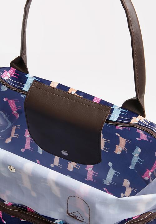 STYLE REPUBLIC - Fox print weekender - brown & blue