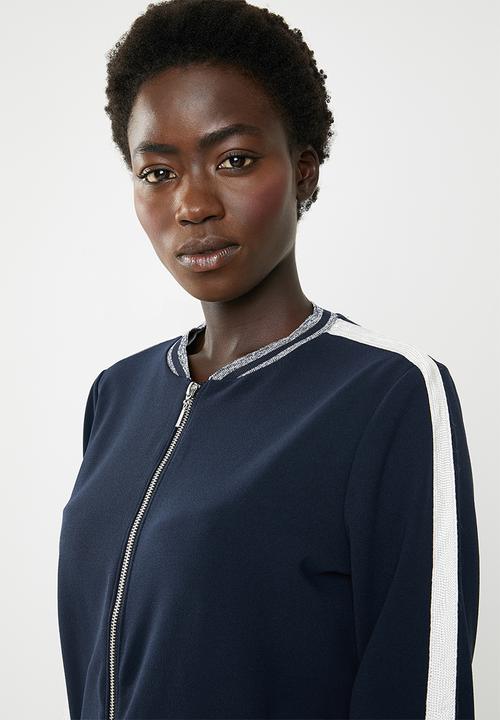 Jacqueline de Yong - Eleanor long sleeve bomber jacket - navy