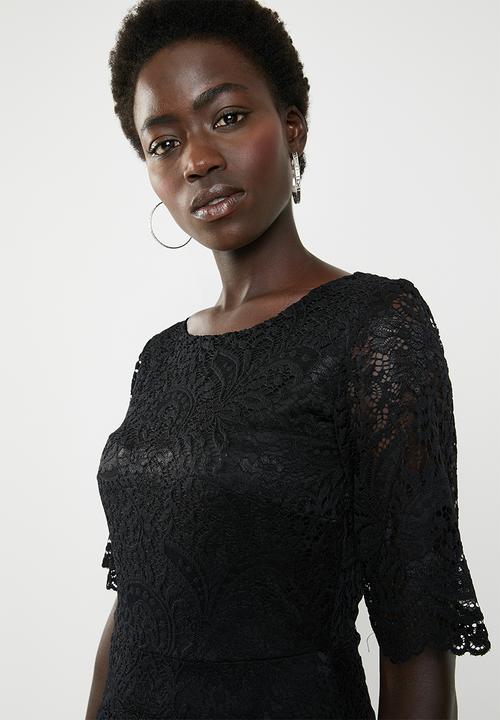 Jacqueline de Yong - Paris short sleeve dress - black