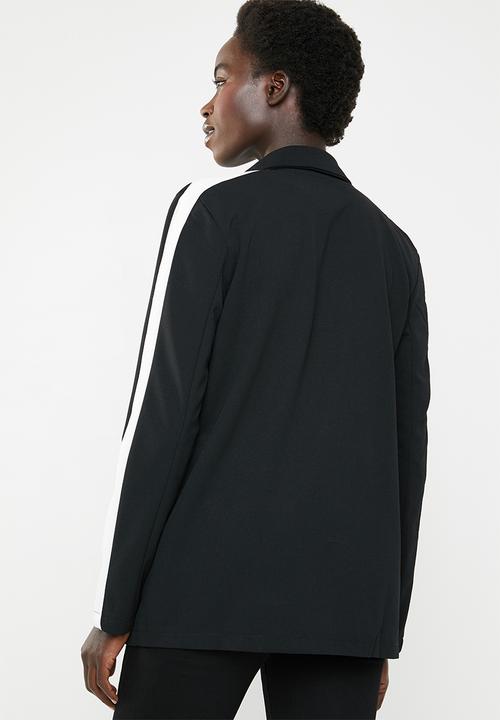 Jacqueline de Yong - Violet long sleeve blazer - black & white