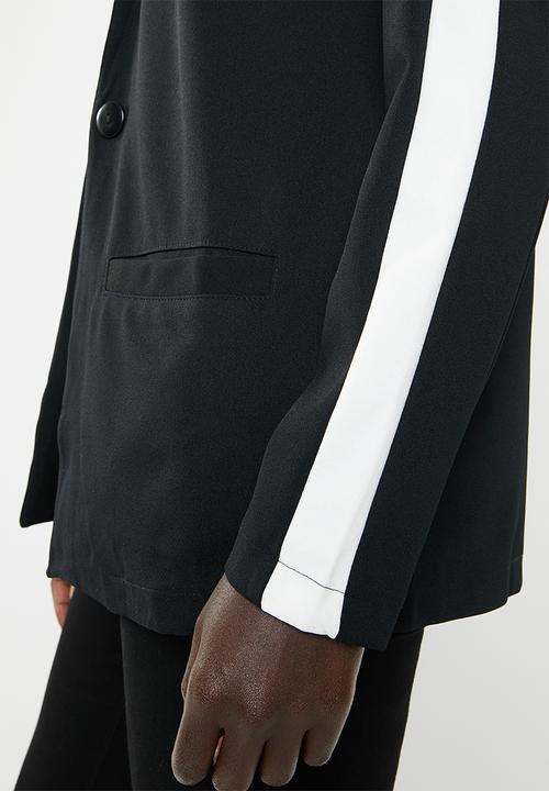 Jacqueline de Yong - Violet long sleeve blazer - black & white