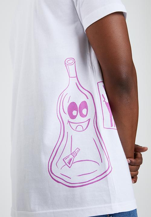 RVCA - Mind bottling short sleeve tee - white & pink