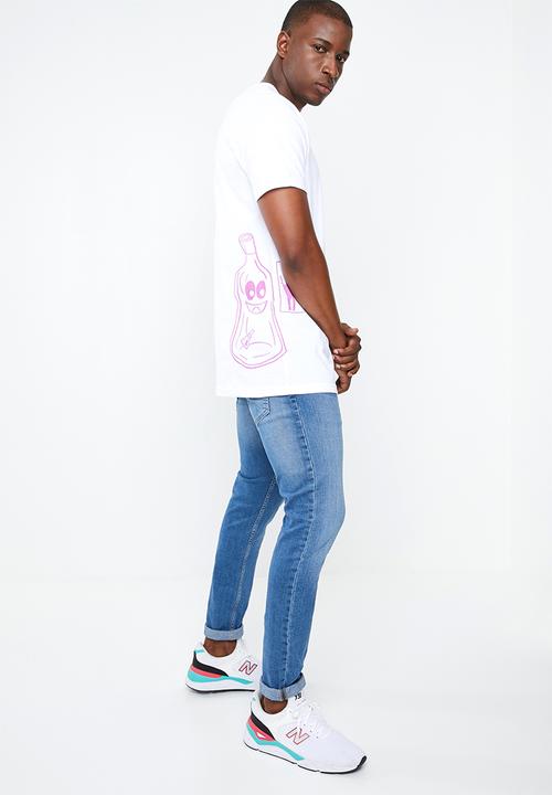 RVCA - Mind bottling short sleeve tee - white & pink