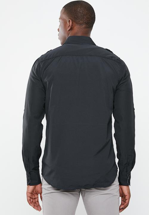 STYLE REPUBLIC - Frantz zip detail shirt - black 