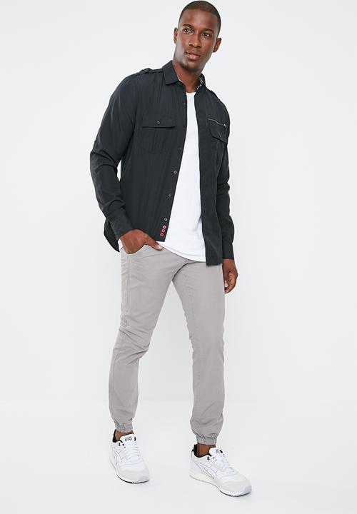 STYLE REPUBLIC - Jogger with elasticated cuffs - grey
