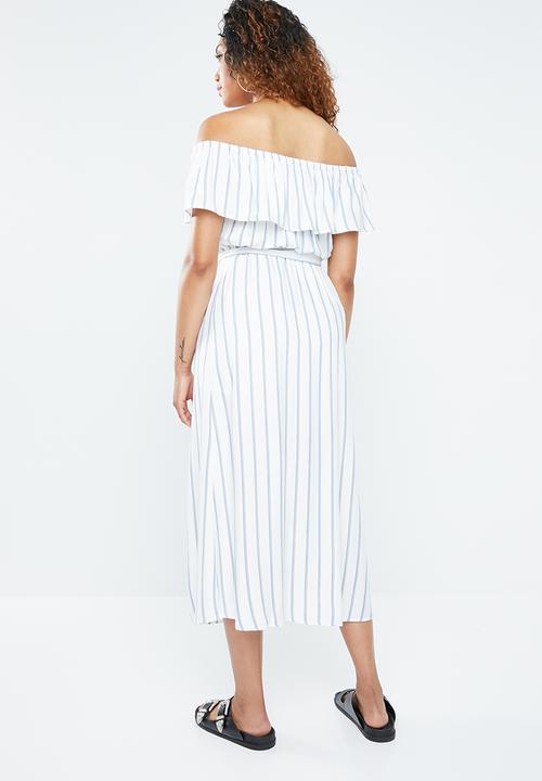 Forever21 - Strapless wrap maxi dress - blue & white