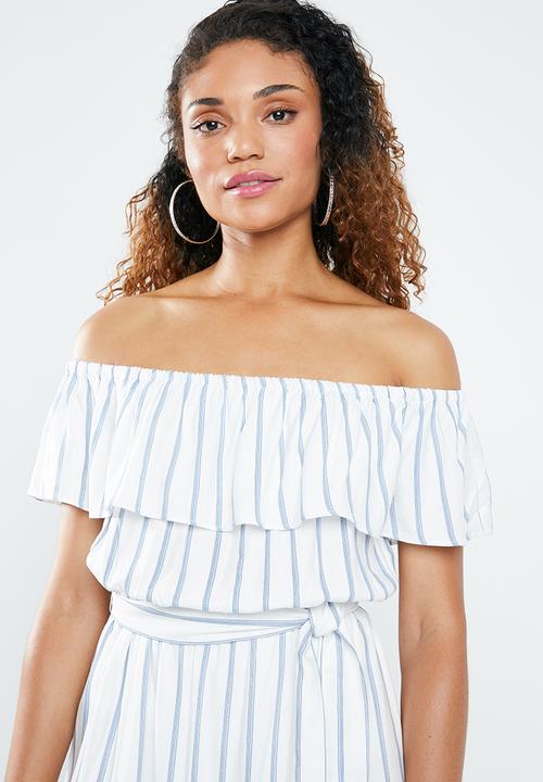 Forever21 - Strapless wrap maxi dress - blue & white