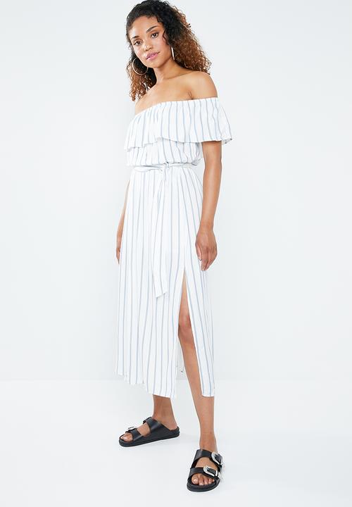 Forever21 - Strapless wrap maxi dress - blue & white