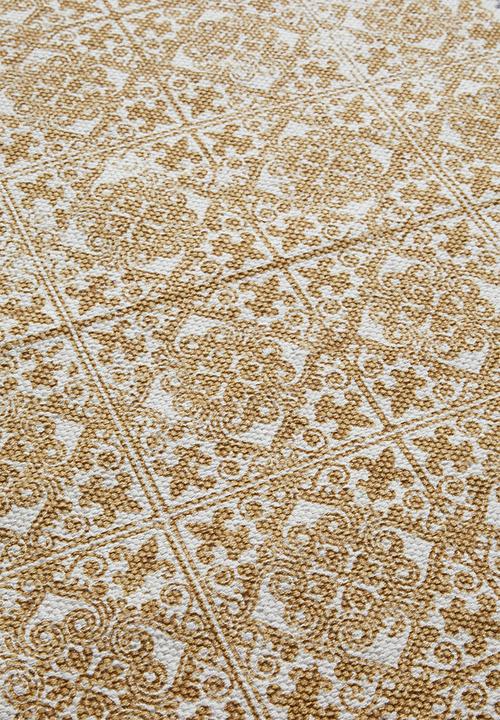 Sixth Floor - Bashira printed runner - grey & mustard