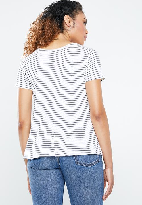 Forever21 - Short sleeve striped T-Shirt - navy & white