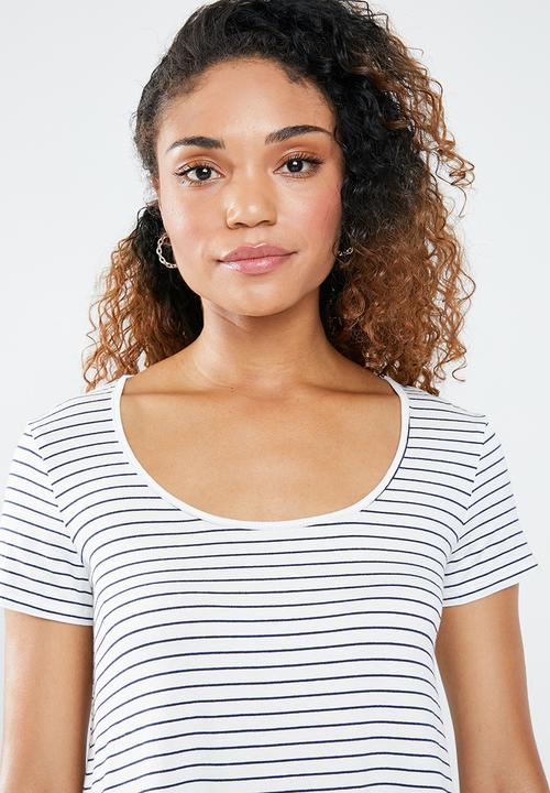 Forever21 - Short sleeve striped T-Shirt - navy & white
