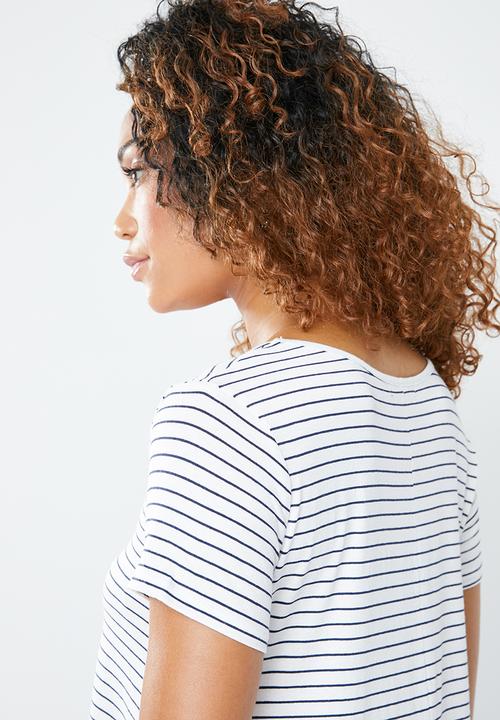 Forever21 - Short sleeve striped T-Shirt - navy & white