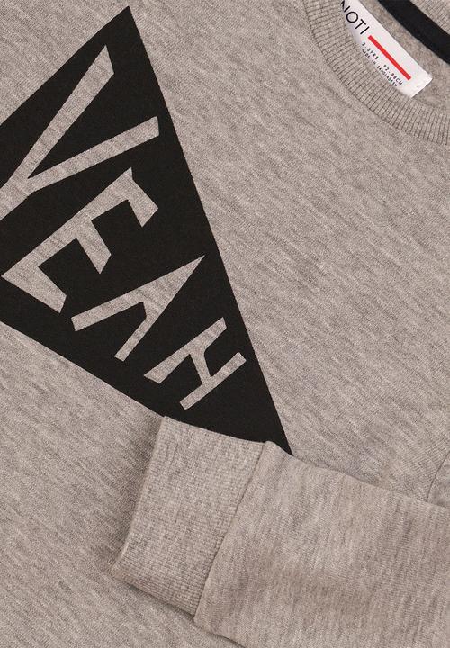 MINOTI - Yeah flock print sweatshirt - grey