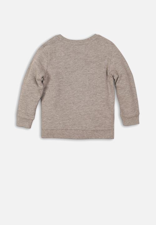 MINOTI - Yeah flock print sweatshirt - grey