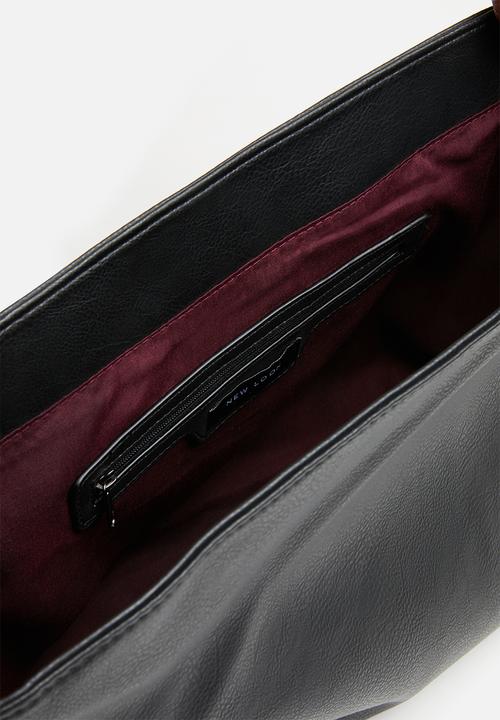 New Look - Stitch PU messenger - black