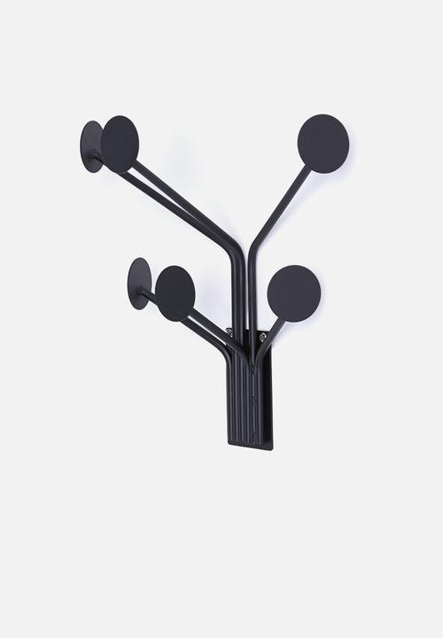 Present Time - Wall dots coat hanger - black iron