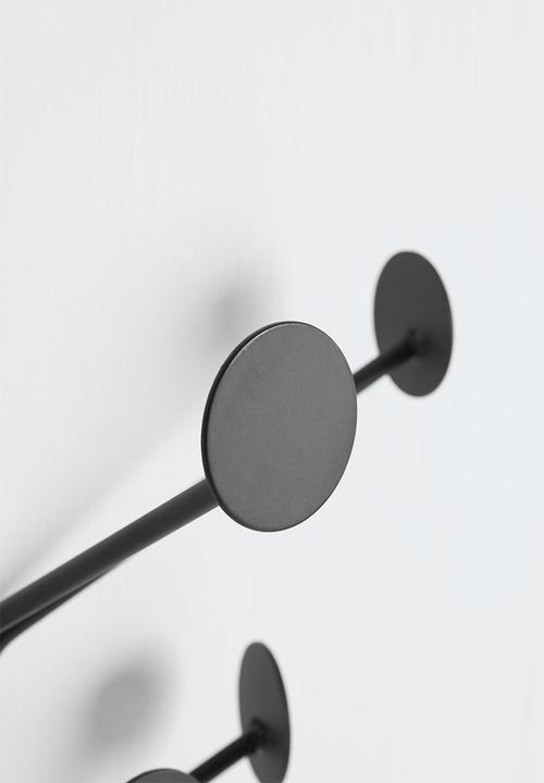 Present Time - Wall dots coat hanger - black iron