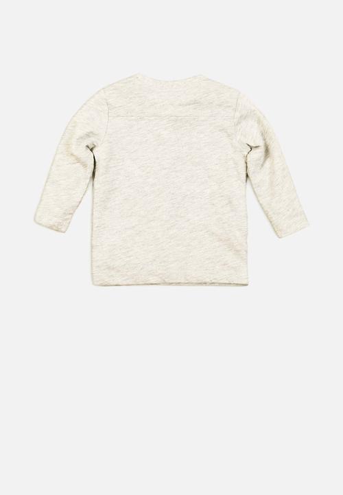MINOTI - Slub Henley top off - white