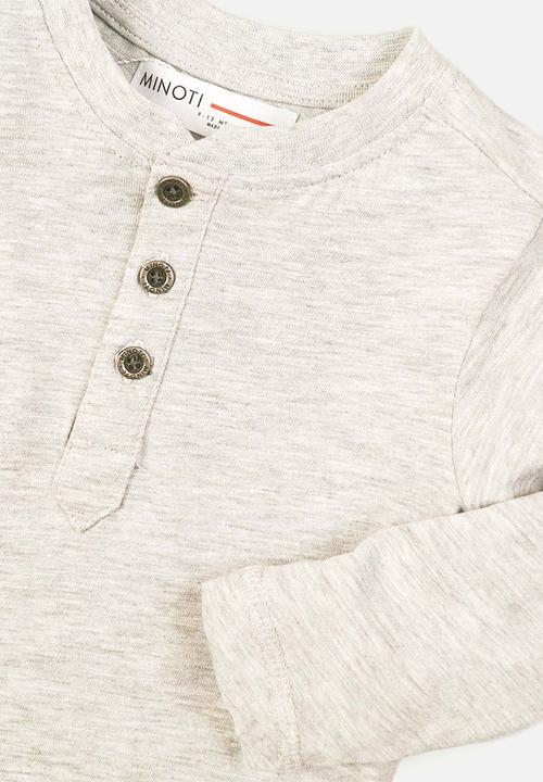 MINOTI - Slub Henley top off - white