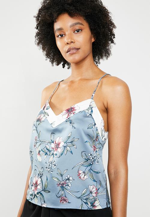 New Look - Nicola floral satin cami - grey