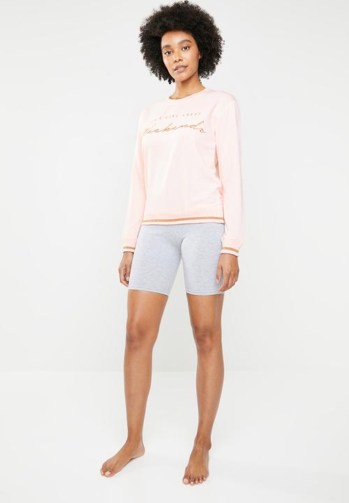 New Look - Pve slogan sweat - pink