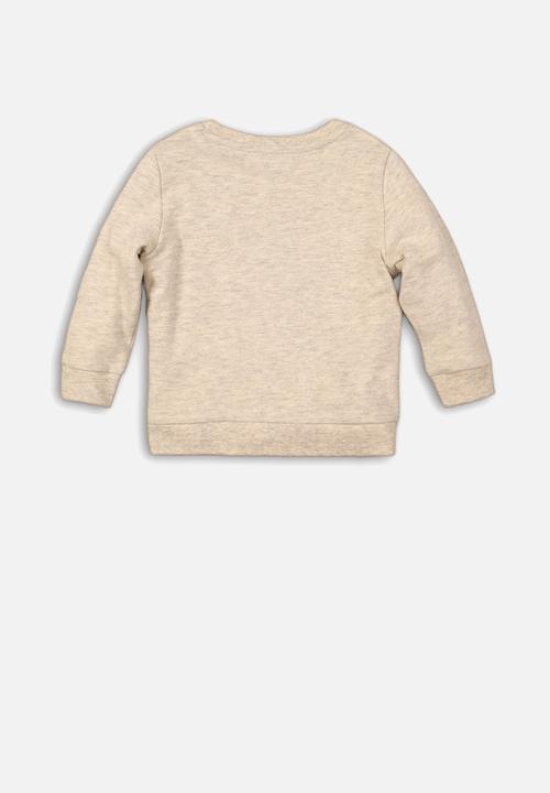 MINOTI - Make some noise plastic print sweatshirt - cream & grey