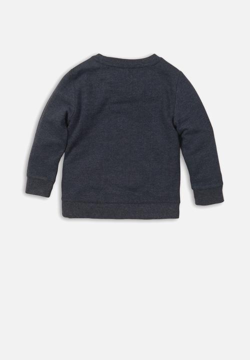 MINOTI - Space chest print sweatshirt - navy