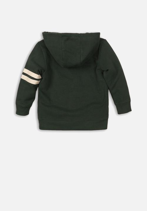 MINOTI - NY 95 print basic hoody - green 