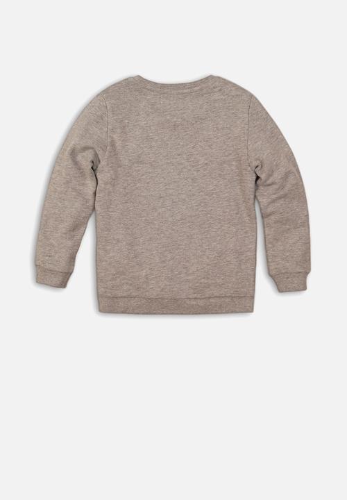 MINOTI - Feel the beat cut out print sweatshirt - grey