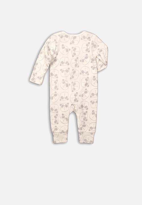 MINOTI - Monochrome animal AOP romper - black & cream