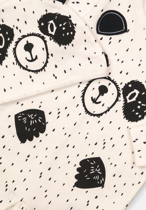 MINOTI - Animal 2 piece sleep-suit & beanie set - cream
