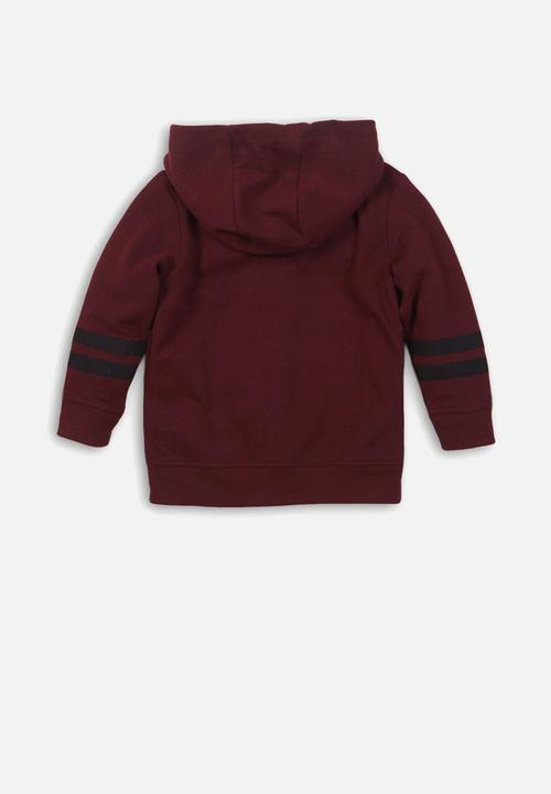 MINOTI - Print basic hoodie - burgundy 