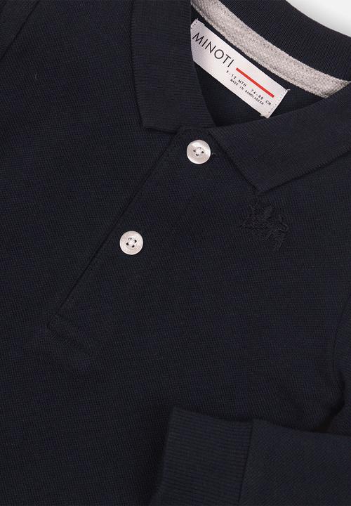 MINOTI - Basic long sleeve polo - navy